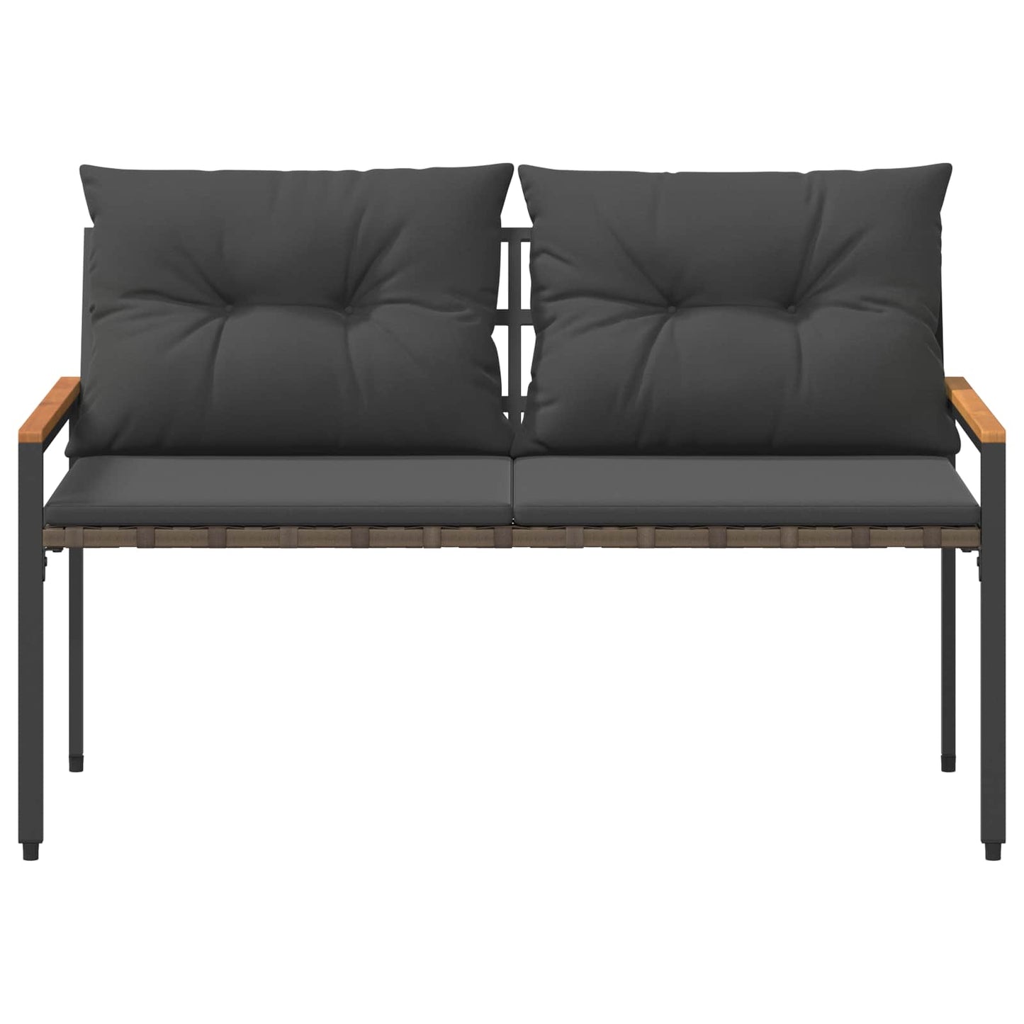 vidaXL Outdoor Bench 2 -Seater 116 x 67.5 x 72 cm Poly Rattan