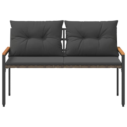 vidaXL Outdoor Bench 2 -Seater 116 x 67.5 x 72 cm Poly Rattan