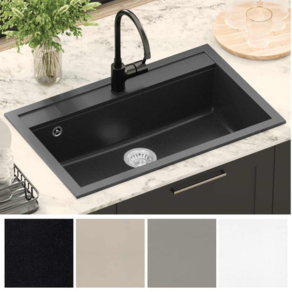 vidaXL Sink Black 795 x 505 mm Granite