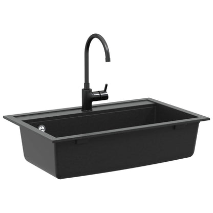 vidaXL Sink Black 795 x 505 mm 80% Guartz and 20% Resin