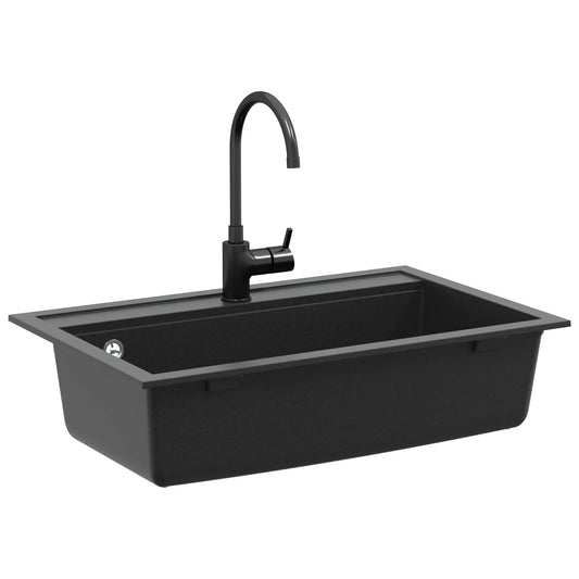 vidaXL Sink Black 795 x 505 mm 80% Guartz and 20% Resin