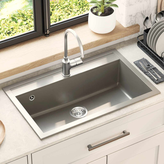 vidaXL Sink Grey 795 x 505 mm Granite