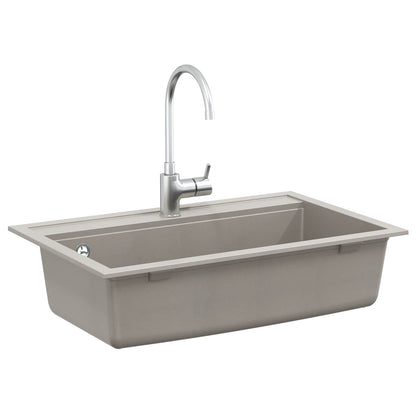 vidaXL Sink Grey 795 x 505 mm 80% Guartz and 20% Resin