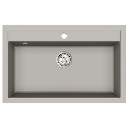 vidaXL Sink Granite 795 x 505 mm Grey