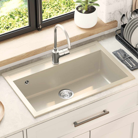 vidaXL Sink Beige 795 x 505 mm Granite