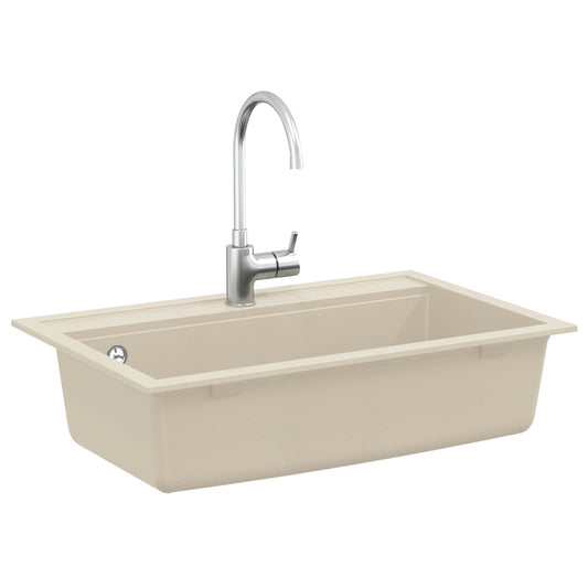 vidaXL Sink Beige 795 x 505 mm 80% Guartz and 20% Resin