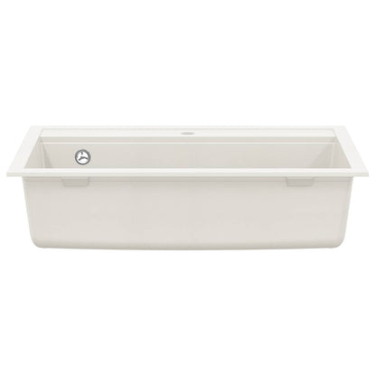 vidaXL Sink White 795 x 505 mm 80% Guartz and 20% Resin