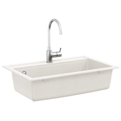 vidaXL Sink White 795 x 505 mm 80% Guartz and 20% Resin