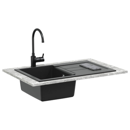 vidaXL Sink Black 780 x 500 mm 80% Quartz and 20% Resin