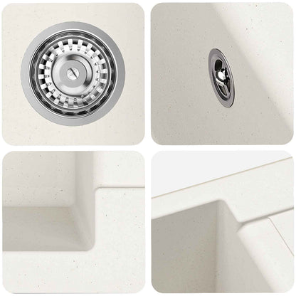 vidaXL Sink White 780 x 500 mm 80% Quartz and 20% Resin