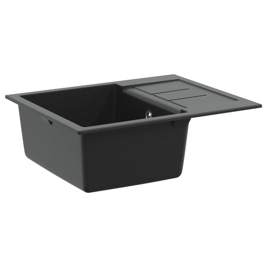 vidaXL Sink Black 620 x 500 mm 80% Quartz and 20% Resin
