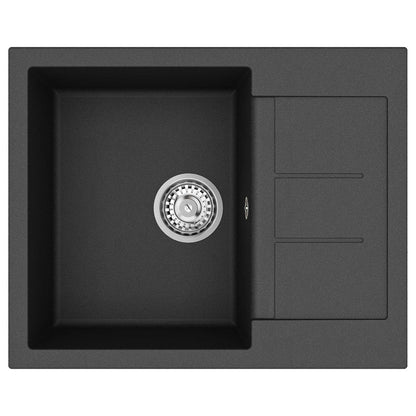 vidaXL Sink Black 620 x 500 mm 80% Quartz and 20% Resin