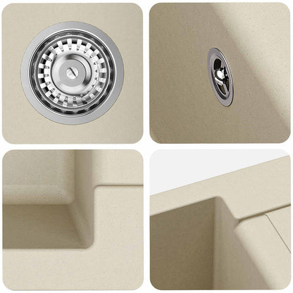 vidaXL Sink Beige 620 x 500 mm 80% Quartz and 20% Resin