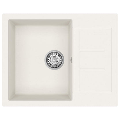 vidaXL Sink White 620 x 500 mm 80% Quartz and 20% Resin