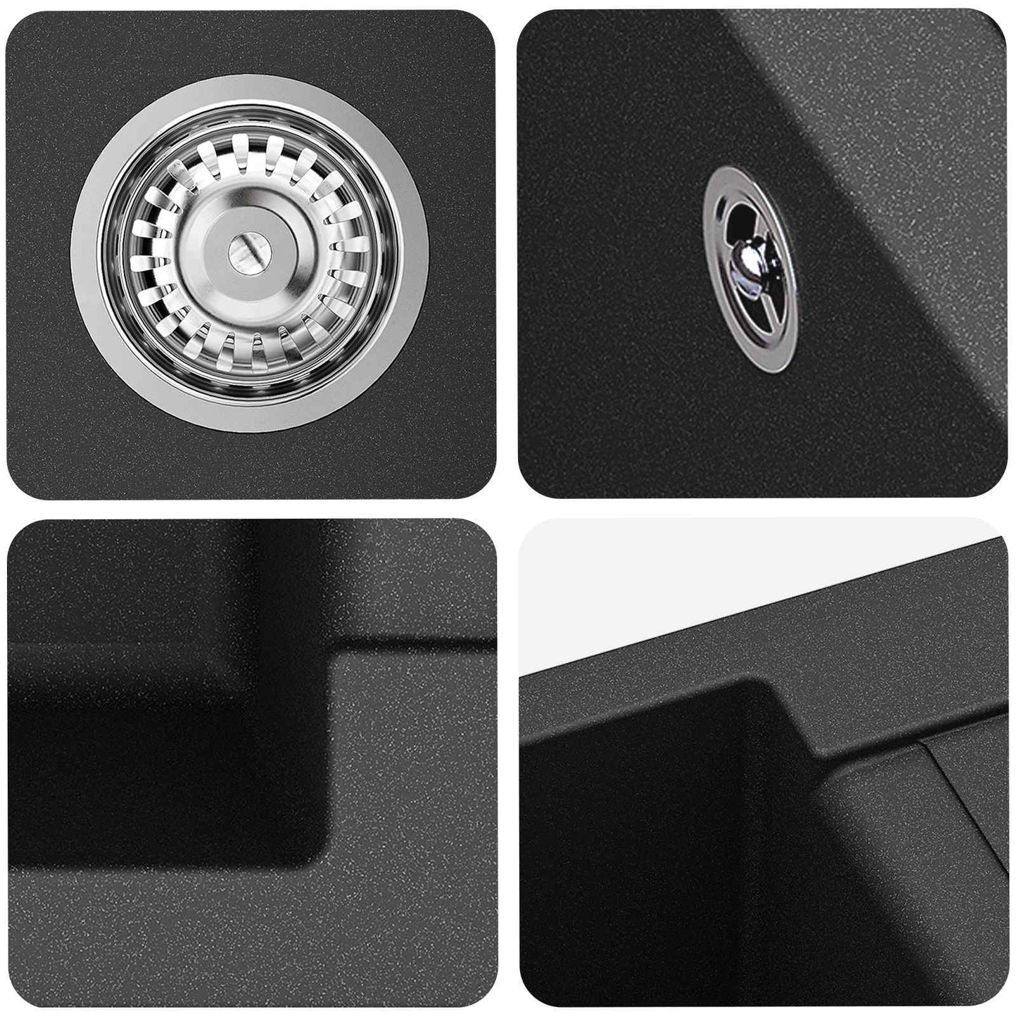 vidaXL Sink Black 780 x 500 mm 80% Quartz and 20% Resin