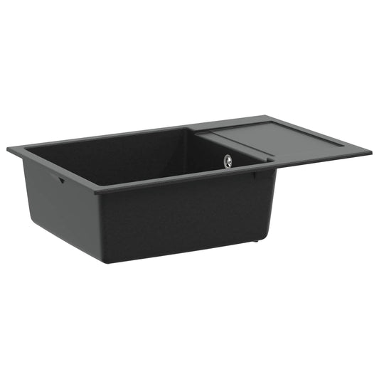 vidaXL Sink Black 780 x 500 mm 80% Quartz and 20% Resin