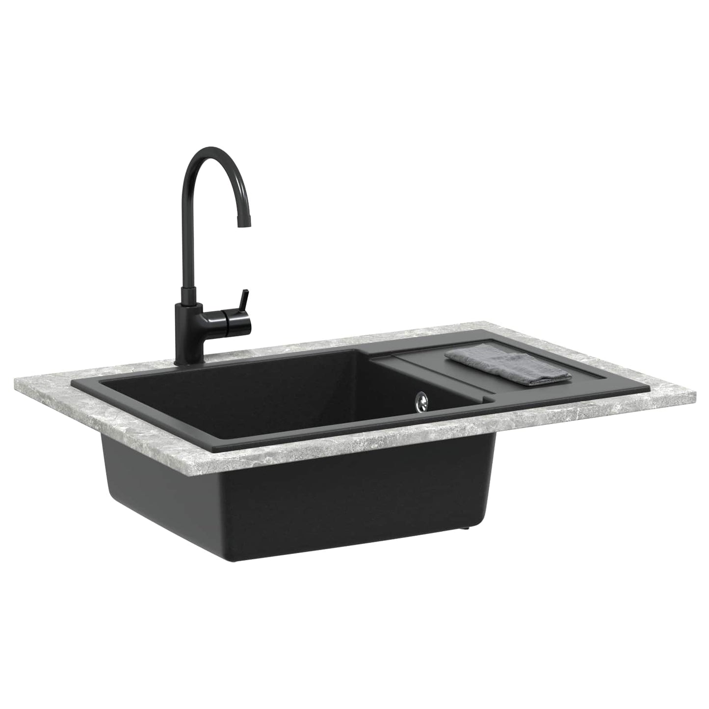 vidaXL Sink Black 780 x 500 mm 80% Quartz and 20% Resin