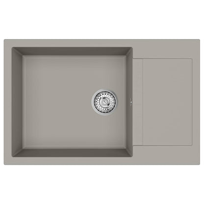 vidaXL Sink Grey 780 x 500 mm 80% Quartz and 20% Resin
