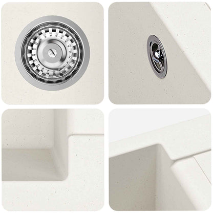 vidaXL Sink White 780 x 500 mm 80% Quartz and 20% Resin