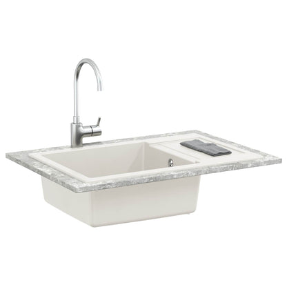 vidaXL Sink White 780 x 500 mm 80% Quartz and 20% Resin