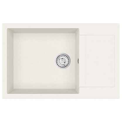 vidaXL Sink White 780 x 500 mm 80% Quartz and 20% Resin