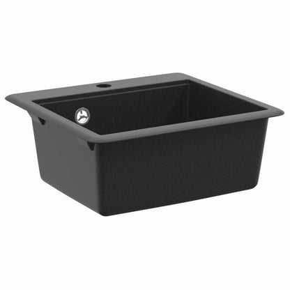 vidaXL Sink 80% Quartz and 20% Resin 470 x 440 mm Black