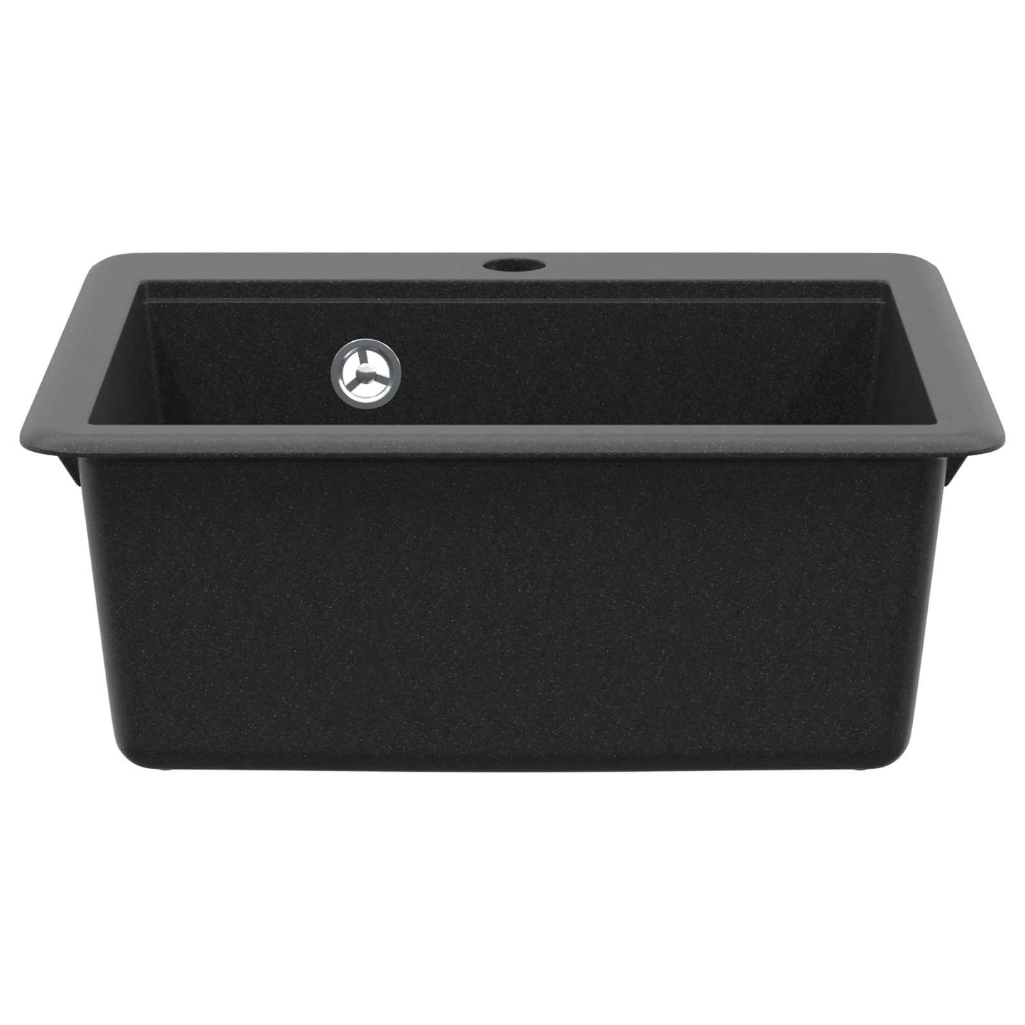 vidaXL Sink 80% Quartz and 20% Resin 470 x 440 mm Black