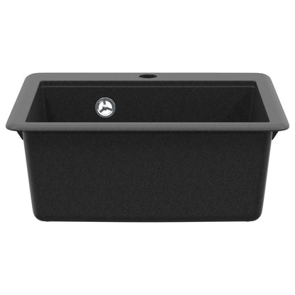 vidaXL Sink 80% Quartz and 20% Resin 470 x 440 mm Black