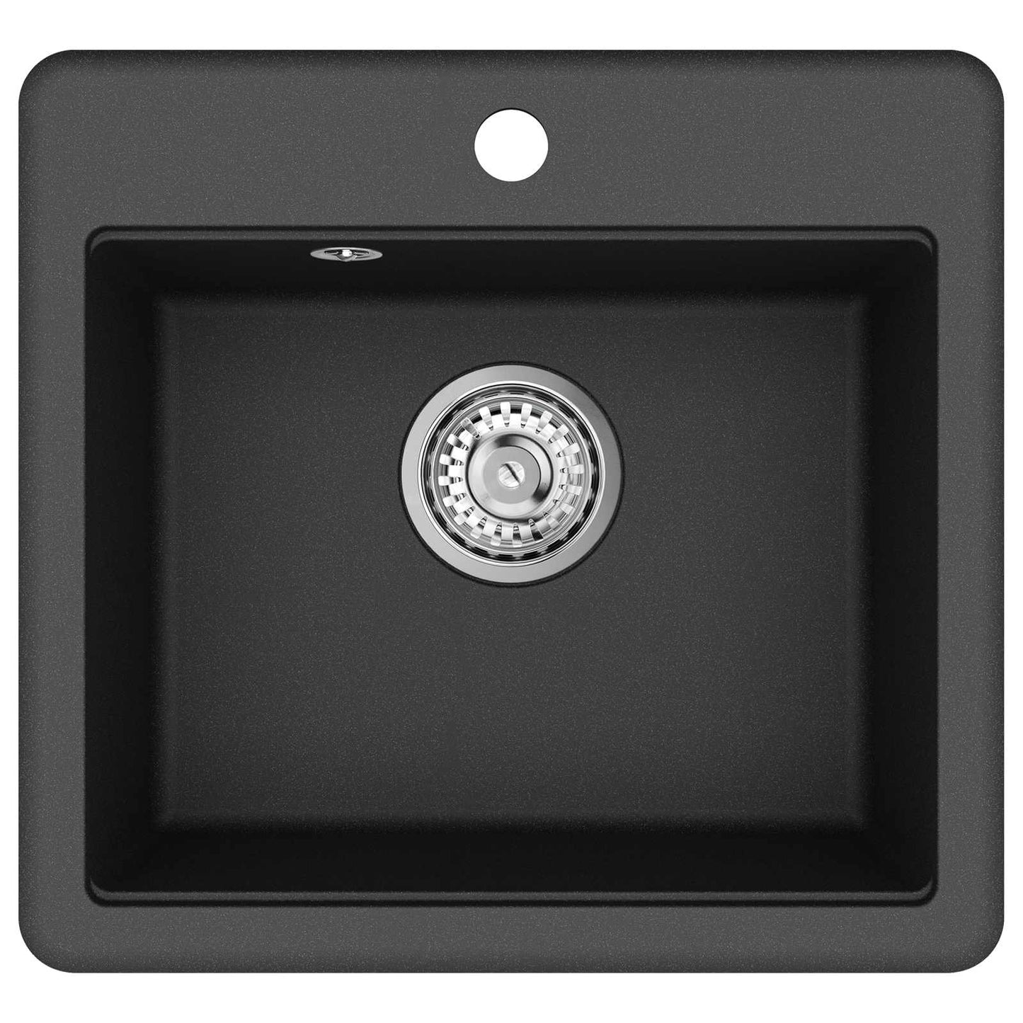 vidaXL Sink 80% Quartz and 20% Resin 470 x 440 mm Black