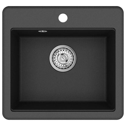 vidaXL Sink 80% Quartz and 20% Resin 470 x 440 mm Black
