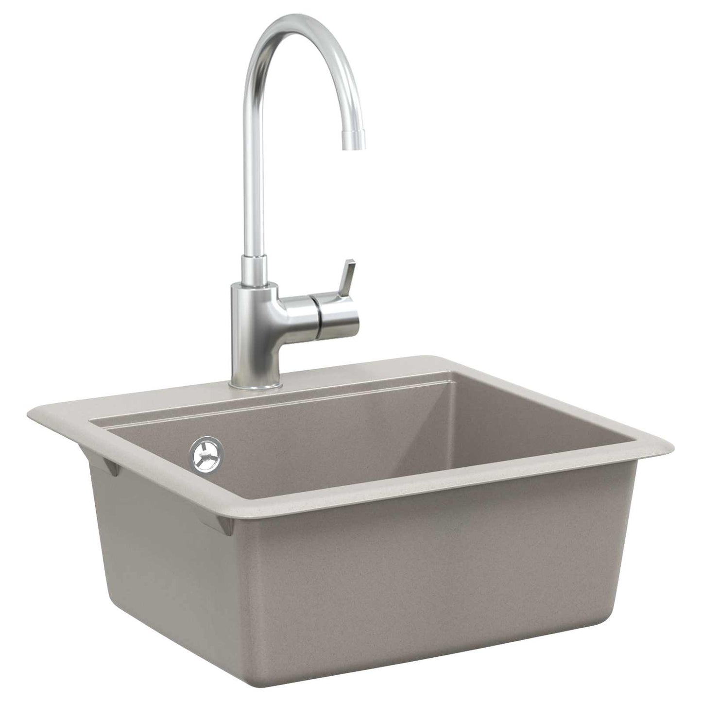 vidaXL Sink 80% Quartz and 20% Resin 470 x 440 mm Grey