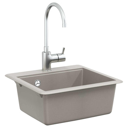 vidaXL Sink 80% Quartz and 20% Resin 470 x 440 mm Grey