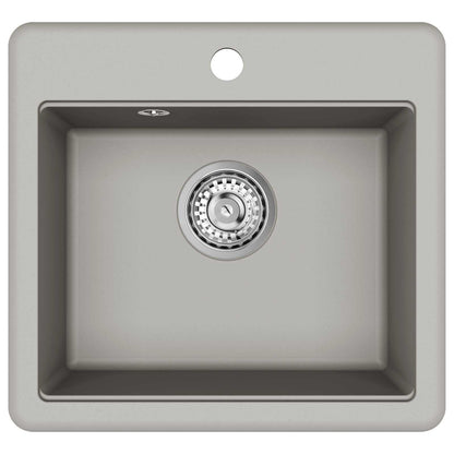 vidaXL Sink 80% Quartz and 20% Resin 470 x 440 mm Grey