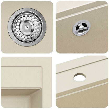 vidaXL Sink Beige 470 x 440 mm Granite