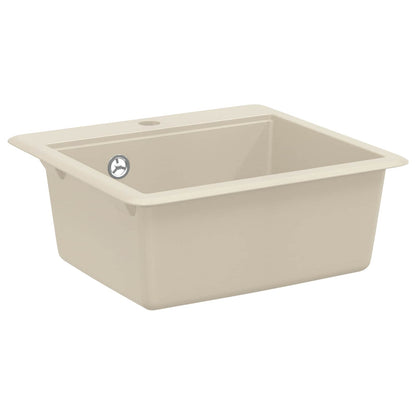 vidaXL Sink 80% Quartz and 20% Resin 470 x 440 mm Beige