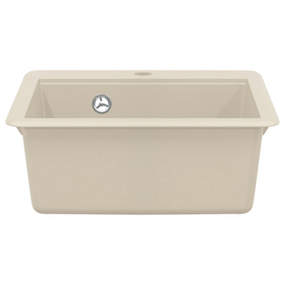 vidaXL Sink 80% Quartz and 20% Resin 470 x 440 mm Beige