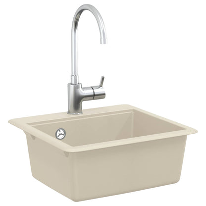 vidaXL Sink 80% Quartz and 20% Resin 470 x 440 mm Beige