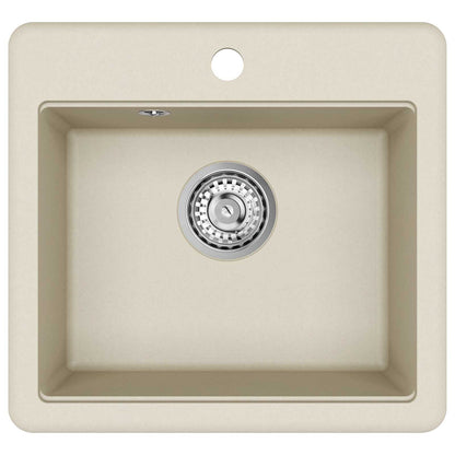 vidaXL Sink 80% Quartz and 20% Resin 470 x 440 mm Beige