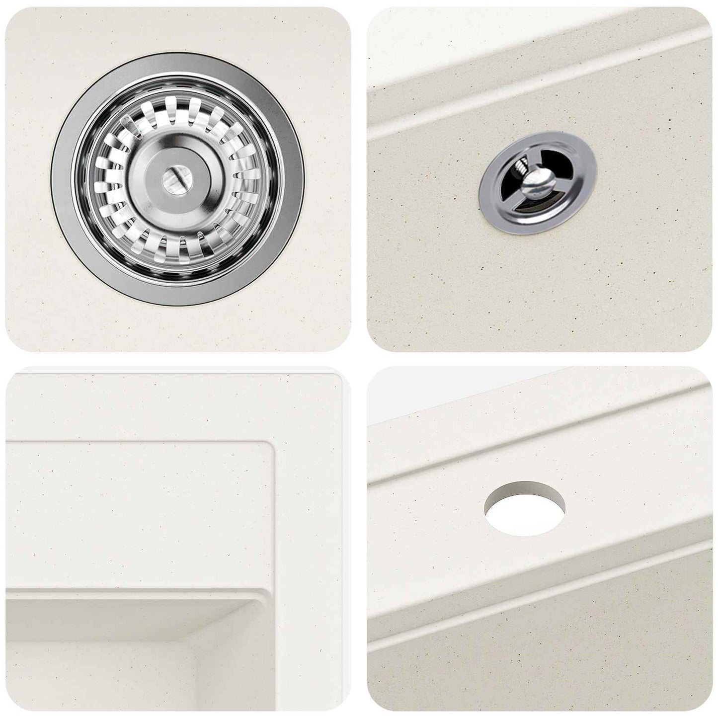 vidaXL Sink White 470 x 440 mm Granite