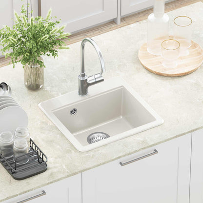 vidaXL Sink White 470 x 440 mm Granite