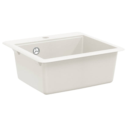 vidaXL Sink 80% Quartz and 20% Resin 470 x 440 mm White