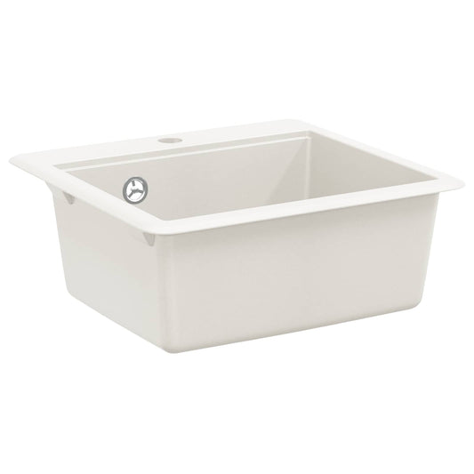 vidaXL Sink 80% Quartz and 20% Resin 470 x 440 mm White