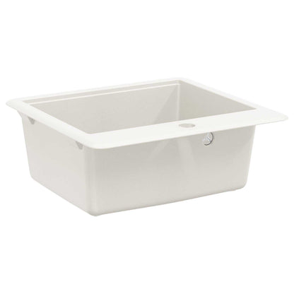 vidaXL Sink 80% Quartz and 20% Resin 470 x 440 mm White