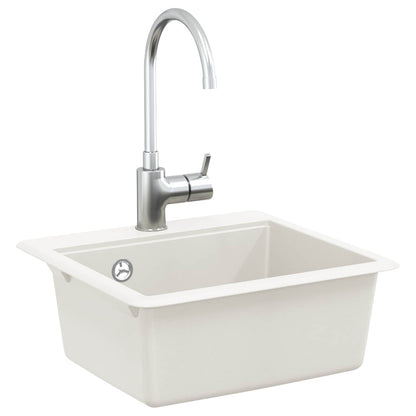 vidaXL Sink 80% Quartz and 20% Resin 470 x 440 mm White