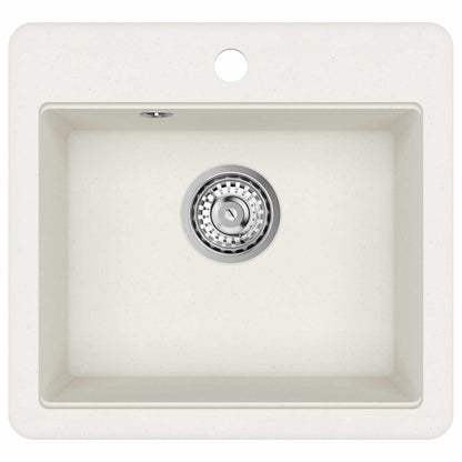 vidaXL Sink 80% Quartz and 20% Resin 470 x 440 mm White
