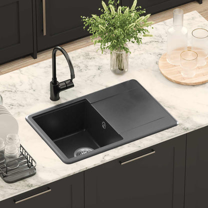 vidaXL Sink Black 670 x 460 mm Granite