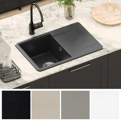 vidaXL Sink Black 670 x 460 mm Granite