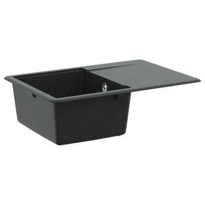vidaXL Sink 80% Quartz and 20% Resin 670 x 460 mm Black