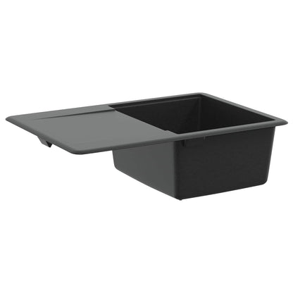vidaXL Sink 80% Quartz and 20% Resin 670 x 460 mm Black