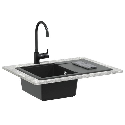 vidaXL Sink Black 670 x 460 mm Granite